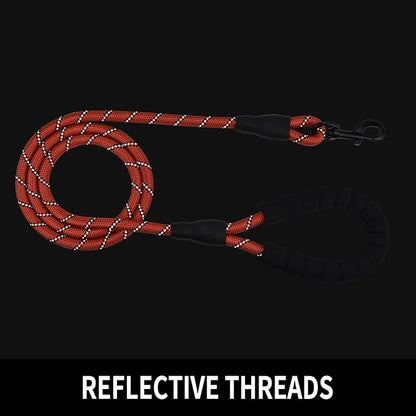 Panykoo 5/6 FT Strong Pet Dog Leash with Soft Padded Handle,Highly Reflective Rope for Night Walking,360-Degree Rotating Metal Buckle Without Tangles,Suitable for Small,Medium and Large Dogs.(6ft)