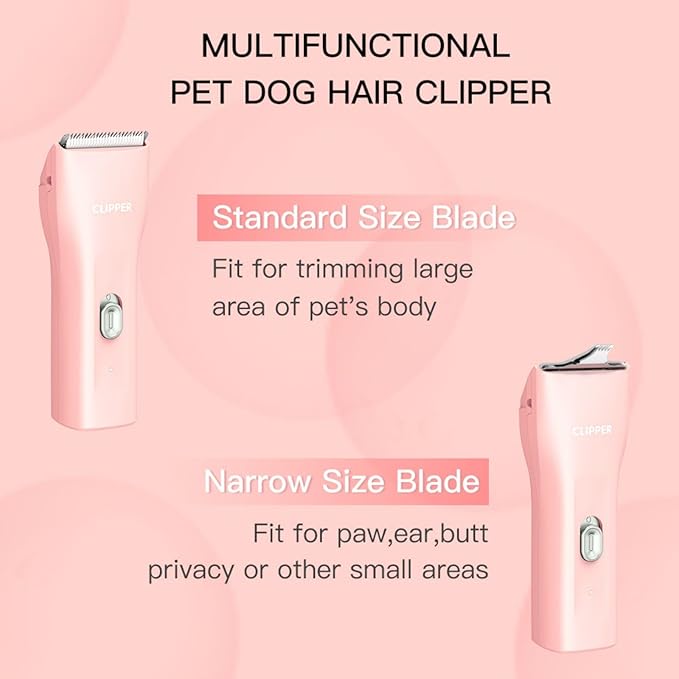 Grimgrow Dog Grooming Kit Clipper for Thick Coat Low Noise Cordless Cat Hair Trimmer Rechargeable Shaver Pet Grooming Tools for Small and Large Animals