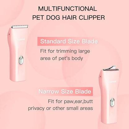 Grimgrow Dog Grooming Kit Clipper for Thick Coat Low Noise Cordless Cat Hair Trimmer Rechargeable Shaver Pet Grooming Tools for Small and Large Animals