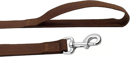 Strong Nylon Dog Leash, 4FT/ 5 FT/ 6FT Dog Leashes for Medium Large Dogs (4FT, Brown)