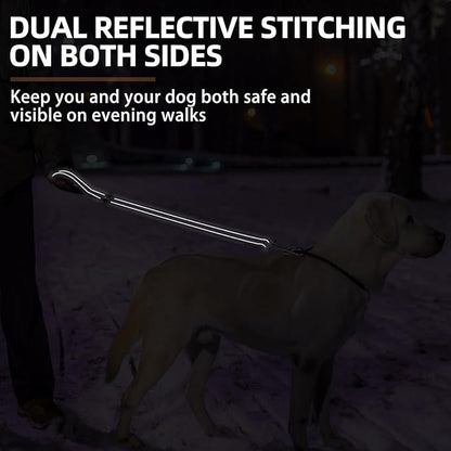 PUPTECK Reflective Short Dog Leashes - 3 Packs 2.5ft/ 1.5ft/ 1ft Nylon Leash with Strong Clip, Soft Padded Handle, Durable Training Leash for Large Small Medium Dogs Walking Outside, Purple
