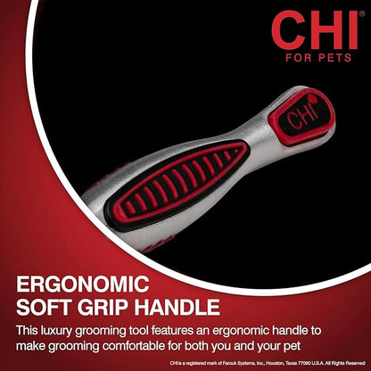 CHI for Dogs Self-Cleaning Pivoting Slicker Brush - High-End Dog Grooming Brush for Small Breeds - Detangling and Deshedding Tool for Coats - Size Small for Everyday Use - 3 Pack