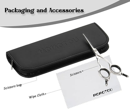 Momotou Dog Grooming Scissors 5 inch Small Straight Scissors Super Light Professional 440C Stainless Steel Pet Shears for Trimming Face and Paws Nose Ear Easy Use.