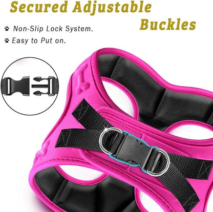 Comfort fit Step-in Dog & Puppy Harness - Comfortable All Weather Dog Vest Harness: Adjustable, Soft Padded, Easy to Put-on for Small, Medium-Sized Dogs.