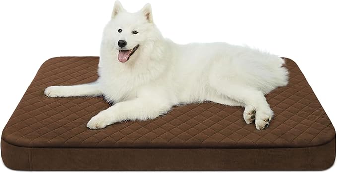 JoicyCo Large Dog Bed, Orthopedic Foam Big Dog Bed Mattress, 40 inch Joint Relief Pet Sleeping Beds, Non Slip Bottom with Removable Washable Cover, Dark Browm