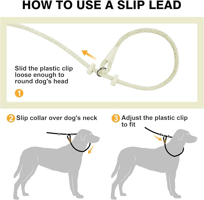 Lynxking Dog Leash Slip Lead Reflective Breathable Rope Comfortable Strong No Pull Slip On Pet Training Lead for Dogs
