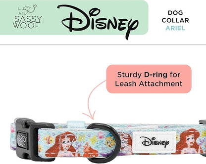 Sassy Woof Dog Collar Disney Princess Little Mermaid Ariel - S, Adjustable, Durable, Comfortable and Stylish Pet Accessories for Small Dogs - Officially Licensed
