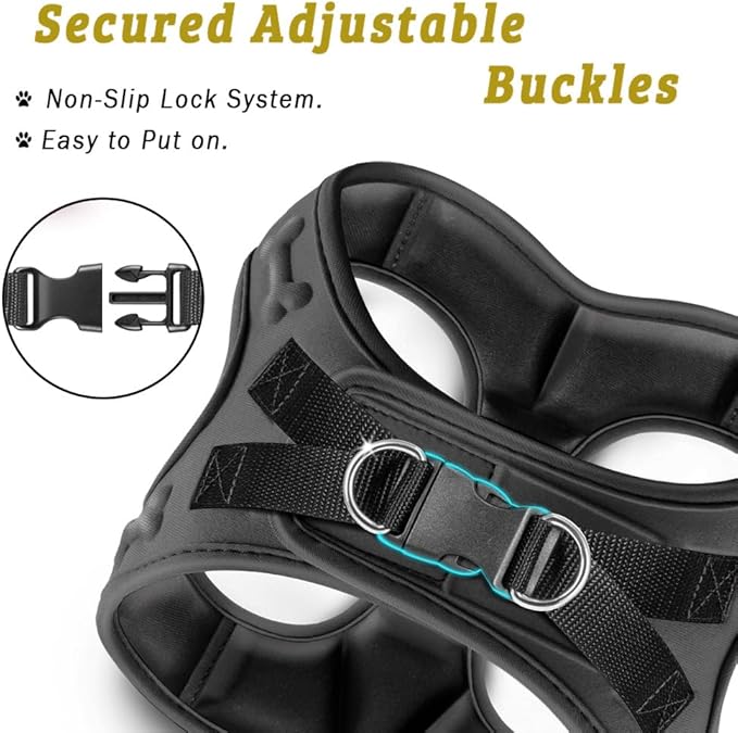 Comfort fit Step-in Dog & Puppy Harness - Comfortable All Weather Dog Vest Harness: Adjustable, Soft Padded, Easy to Put-on for Small, Medium-Sized Dogs.