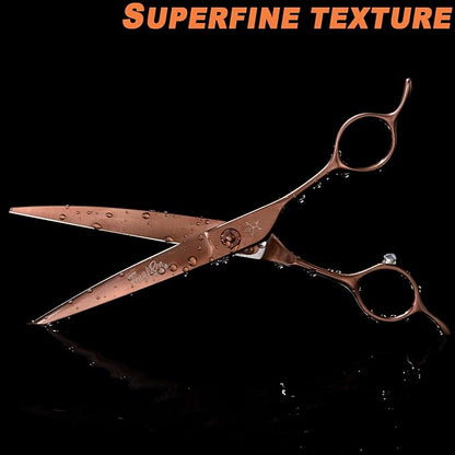 High-end Professional Dog Grooming Curved Scissors Pet Curved Shears 7 Inches Extremely Very Sharp Made Of Stainless Steel Alloy By Hand For Dog Cat Groomer