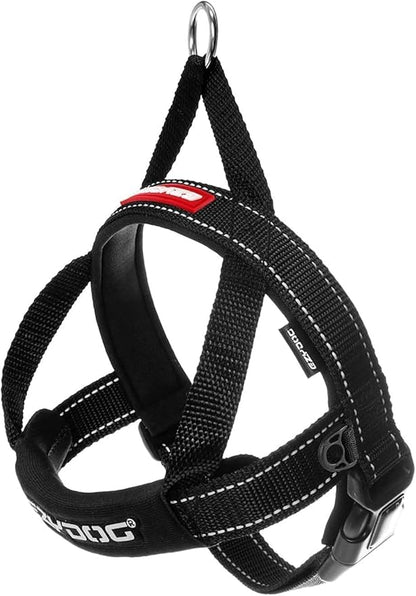 EzyDog Quick Fit Dog Harness – No Pull Harness for Training, Everyday Walking, and Easy Control - Adjustable Fit, Reflective, and Padded (XX-Small, Black)