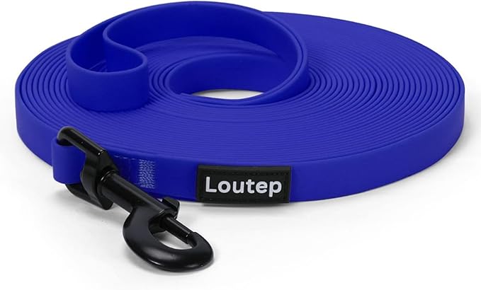 Waterproof Dog Leash 10ft, 16ft, 30ft, 50ft PVC Recall Long Line Dog Leash Beach Swimming Tracking Training Dogs Lead for Pet, Medium and Large Dogs