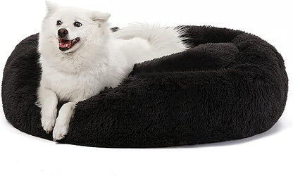 JOLLYVOGUE Dog & Cat Bed, Calming Anti-Anxiety Pet Bed for Small Dogs, Fluffy Donut Cushion for Small and Medium Pets (20")