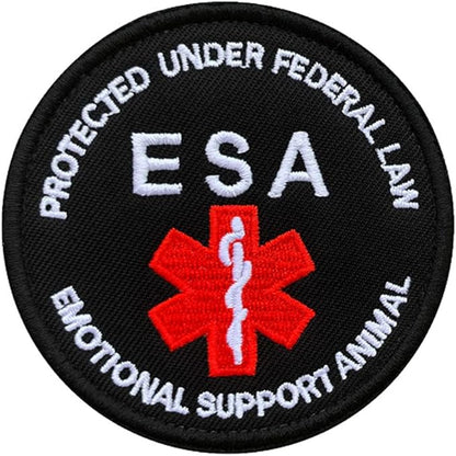 Antrix ESA Patch Protected Under Federal Law ESA Emotional Support Animal Emblem Embroidered Fastener Hook & Loop Tactical Patch for Animal Dogs Pets Harness Vest Clothes