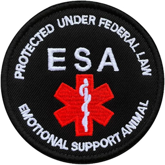 Antrix ESA Patch Protected Under Federal Law ESA Emotional Support Animal Emblem Embroidered Fastener Hook & Loop Tactical Patch for Animal Dogs Pets Harness Vest Clothes