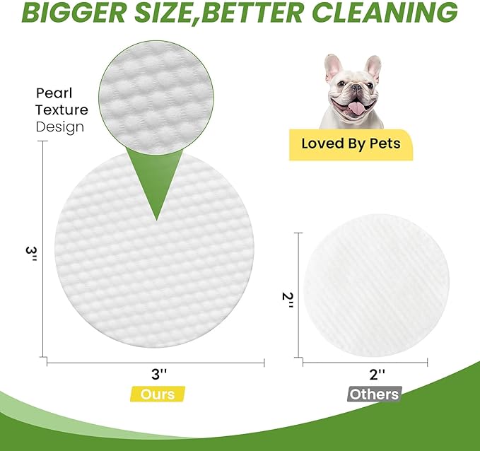 Cozura Dog & Cat Eye Wipes, Unscented 100ct Tear Stain Remover Pads - Hypoallergenic Pet Eye Cleaner for Discharge & Crust - Fragrance Free Grooming Wipes for Sensitive Eyes, Wrinkles & Folds