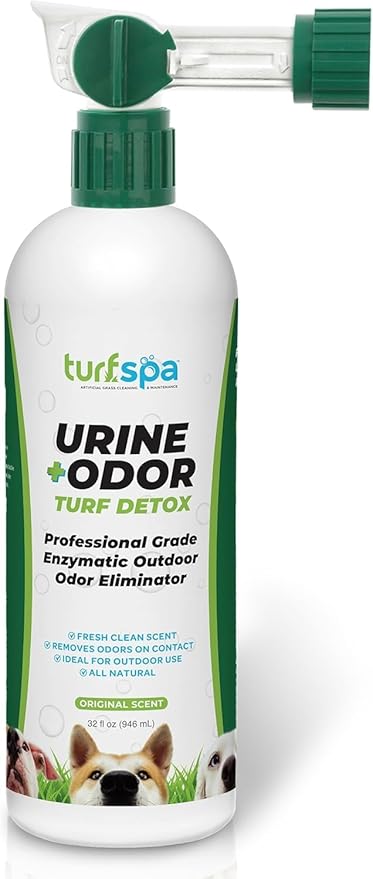 TurfSpa Urine & Odor Turf Detox: 32 oz Professional Enzyme Cleaner & Odor Eliminator for Artificial Grass, Turf, Concrete, Patio & Kennels, Pet Urine Enzymatic Cleaner for Dogs & Cats