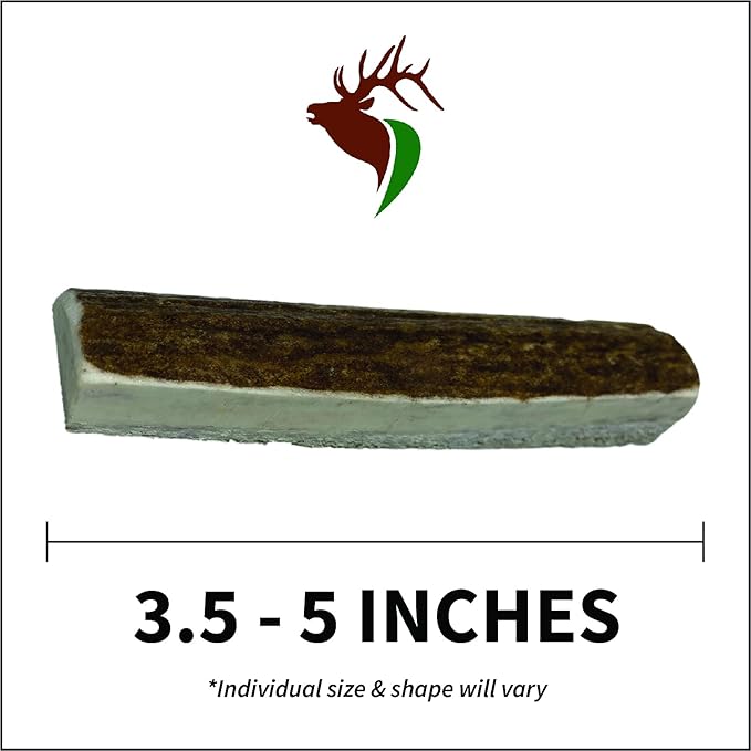 Elkhorn Premium Chews - X Small Split Twin Pack (for 0-10 lb Dogs and Puppies) Premium Grade Elk Antlers for Dogs (2 Pieces) Sourced in The USA