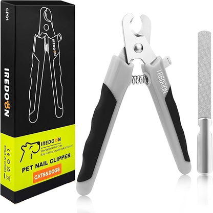 Dog Nail Clippers and Trimmers with Nail File, Ultra-Sharp 4CR13 Stainless Steel Blades Pet Grooming Nail Clippers for Small Medium-Large Breeds