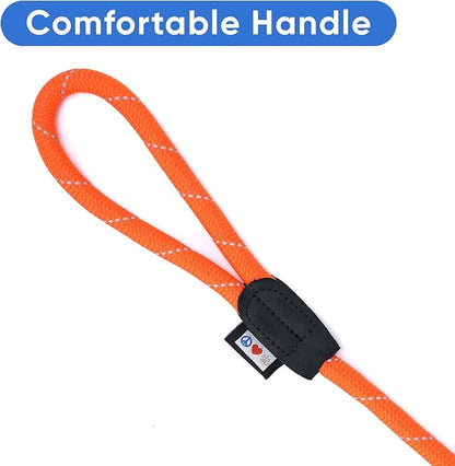 Pawtitas Orange Rope Dog Leash, X-Small/Small, 6 ft.