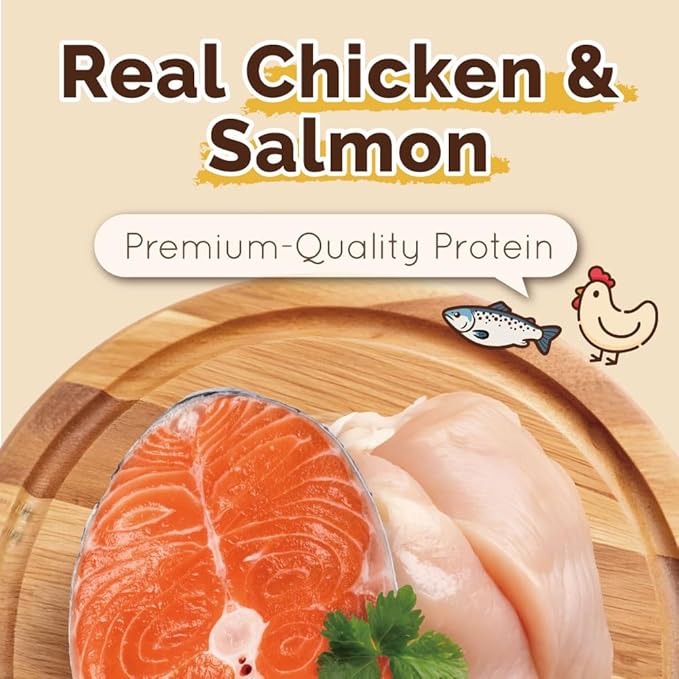 Gootoe Chicken Breast Wrapped Salmon Sticks 6oz, All Natural, Grain-Free, Low Fat, Premium Training Chews, Healthy & Easily Digestible