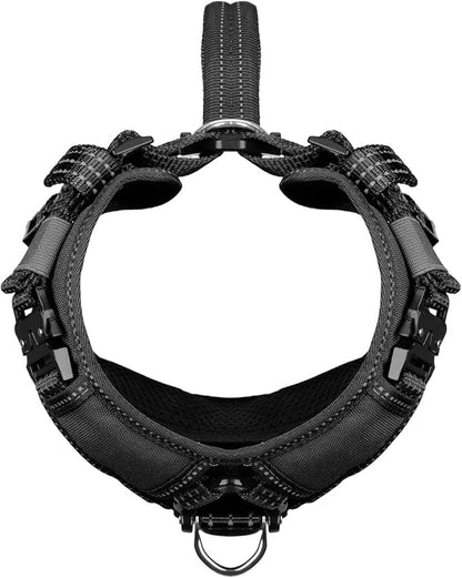 ICEFANG Dog Strap Harness with All-Metal Hardware,for Small Sized Dog,K9 Vest,Y-Shape Soft Padding,Adjustable Pet Harness,No-Pull Front Leash Clip (Small (Pack of 1), Black)