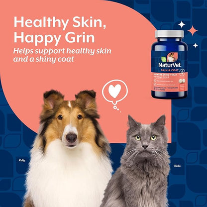 NaturVet – Brewer’s Dried Yeast Formula with Garlic Flavoring – Plus Omegas | Rich in Omega-3, 6 & 9 Fatty Acids | Fortified with B1, B2, Niacin & Vitamin C | for Dogs & Cats | 1000 Chewable Tablets