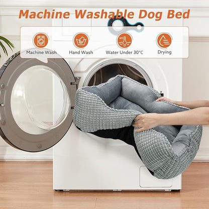 MIXJOY Dog Beds for Medium Dogs Washable, Rectangle Pet Bed Medium Size Dog, Orthopedic Sleeping Pet Sofa Bed, Soft Calming Cat Beds for Indoor Cats, Anti-Slip Bottom with Multiple Size