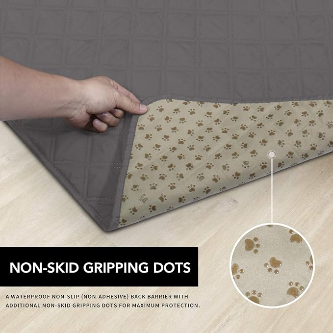 Easy-Going 100% Waterproof Dog Bed Cover, Non-Slip Pet Blanket for Furniture, Washable Couch Cover, Repleasement Sofa Cover (68x82 in,Gray)