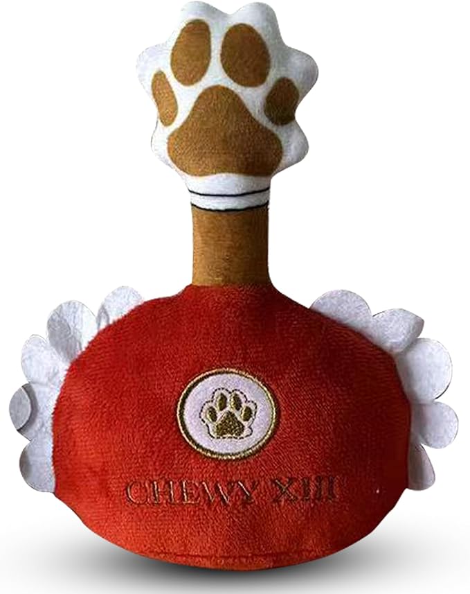 Chomp Haus Chewy XIII – Luxurious Plush Dog Toy with Squeaker, Premium Fabric, Embroidered Details, Designer-Inspired Chew Toy, Fun Gift for Small to Medium Dogs & Dog Lovers