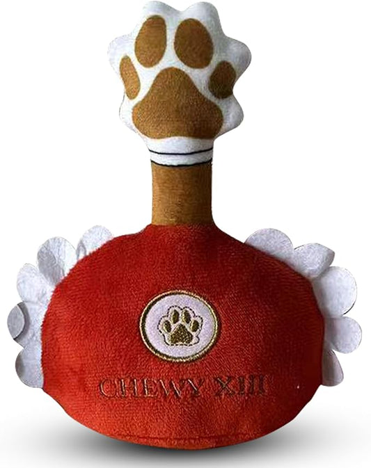 Chomp Haus Chewy XIII – Luxurious Plush Dog Toy with Squeaker, Premium Fabric, Embroidered Details, Designer-Inspired Chew Toy, Fun Gift for Small to Medium Dogs & Dog Lovers