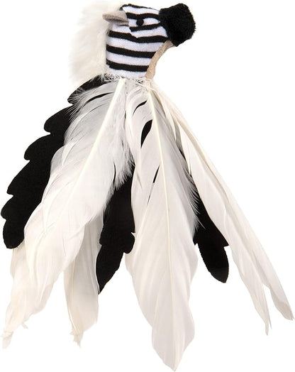 Instincts by SmartyKat HappyNip Zingy Zebra Feathered Toss & Chase Interactive Cat Toy, Contains Catnip & Silvervine - White/Black, One Size