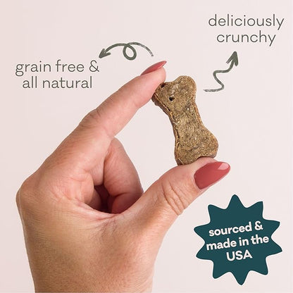 Polkadog Lucky Duck Bone-Shaped Dog Treats, Cat Snacks – All-Natural Pet Treats for Kittens, Puppies – Bite-Sized, Crunchy Snack for Dogs, Cats – 2 Ingredients – 7oz