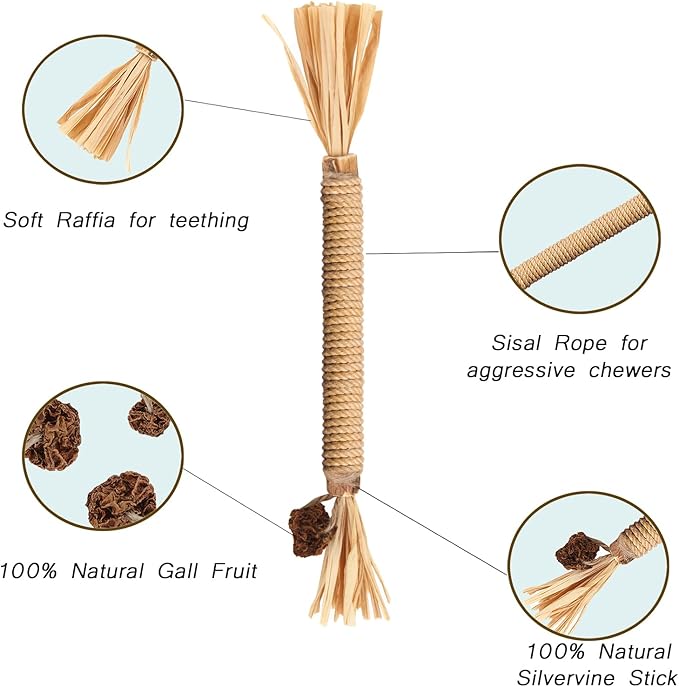 Leoezx Silvervine Sticks for Cats, Silver Rattan Stick Catnip Stick,Kitten Training Toy,Cats Chew Stick Indoor,Cat Interactive Toy,Tooth Cleaning for cat,Kitty Wooden Tooth Stick Cat Game