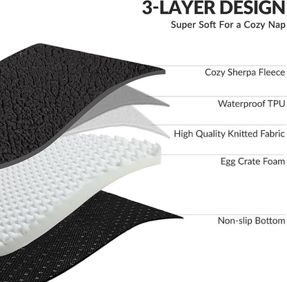 Patas Lague Orthopedic Jumbo Dog Bed for Extra Large Dogs 56''X40'', Waterproof L Bolster Pet Sofa Beds with Removable Washable Cover, Soft Comfortable Pet Couch Crate Mat with Nonskid Bottom, Black