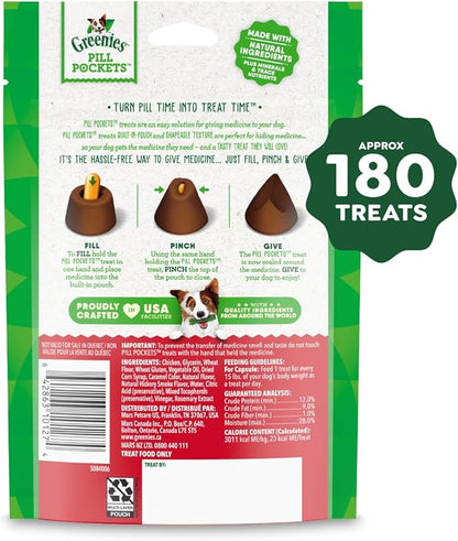 Greenies Pill Pockets for Dogs, Large Size Soft Dog Treats, Hickory Smoke Flavor, (6) 7.9 oz. Pouches