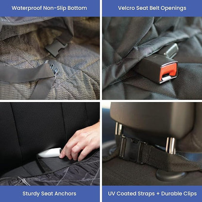 4Knines Dog Hammock for Full Size Trucks & Large SUVs (XL, Camo) – Bench Seat Covers for Trucks with 60/40 Split Seats - Armrest & Seatbelt Access – Waterproof, Easy Install, Machine Washable
