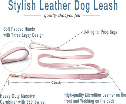 Dog Leash 6ft Long,Traffic Padded Two Handle,Heavy Duty,Double Handles Lead for Control Safety Training,Leashes for Large Dogs or Medium Dogs,Dual Handles Leads (Pink, 25MM*6FT)