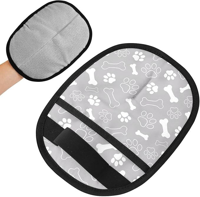 Pet Grooming Gloves Reusable Dog & Cat Hair Remover for Furniture, Car Interiors Multi-Surface Deshedding Tool for Carpets, Bedding & Home Cleaning