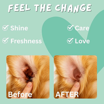 100 Finger Wipes for Pet Lovers - Pet Ear Wipes for Dogs & Cats - Ear Cleaner & Dog Ear Infection Treatment - Cleans Ears, Reduces Itching & Odor, Removes Wax, Relieves Irritation