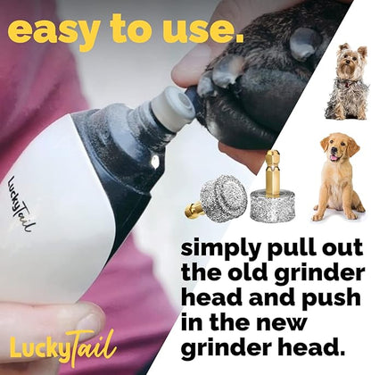 LUCKY TAIL - Dog Nail Grinder - Regular - Replacement Head - for Small, Medium & Large Dogs - Premium Quality - Diamond Tip Drill Bit - Professional Dog Nail Trimmers - Grooming Tool kit - 1 Pack