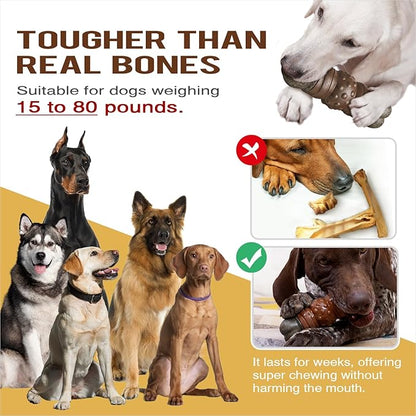 Large Size Indestructible Squeaky Dog Chew Toy for Medium/Large Aggressive Chewers Breed Dogs Durable Squeak Bone Teething Crate Toys