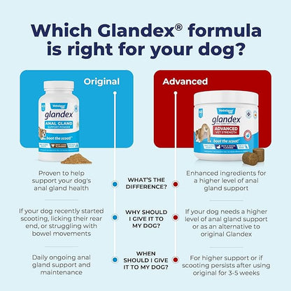 Glandex Dog Fiber Supplement Powder for Anal Glands with Pumpkin, Digestive Enzymes & Probiotics - Vet Recommended (Regular or Advanced Strength) - Boot The Scoot (2.5 oz, Pork Liver)