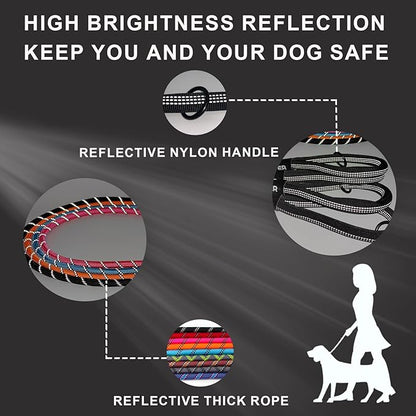 ZALER Short Dog Leash, 18 Inches Rope Traffic Leashes for Dogs, Reflective Dog Lead with O-Ring, Heavy Duty Pet Leash for Large and Medium Dogs (18'' Orange)
