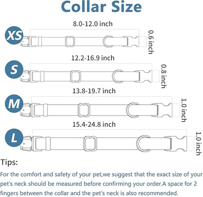 Soft Leather Dog Collar and Leash (6.6') Set - Stylish Rose Gold Heavy Duty Metal Buckle, 4 Adjustable Lengths Leash for Small Medium Large Dogs - Comfortable & Easy to Clean Mint Green L(15.4"-24.8")