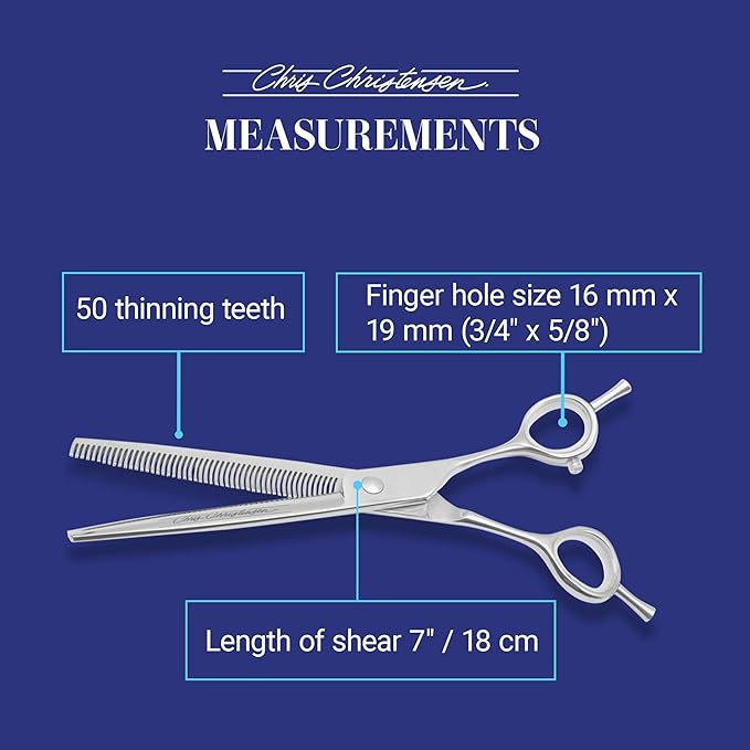 Chris Christensen Classic Series Grooming Shears, 7 in Thinner Shear, Groom Like a Professional, Any Skill Level, Made From 440C Japanese Steel