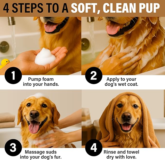 Dog Shampoo for Sensitive Skin - Gentle Natural Dog Wash for Odor Control - Oatmeal Shampoo for All Dogs & Puppies - 8fl oz (Cranberry Spice)