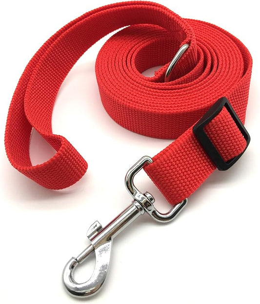 10FT Adjustable Dog Leash, Nylon Dog Leashes for Medium Large Dogs (Red)