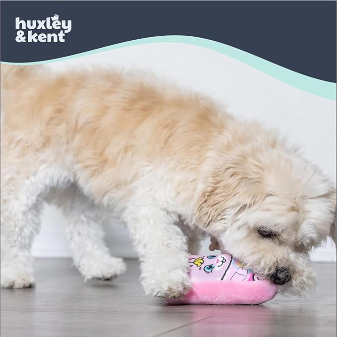 Huxley & Kent Funny Dog Toy w/Squeaker – Power Plush Squeaky Dog Toys for Small Dogs – Durable Small Stuffed Animal for Indoor Play & Fetch - Tiny Tuff Funny Bunnies, 2pk