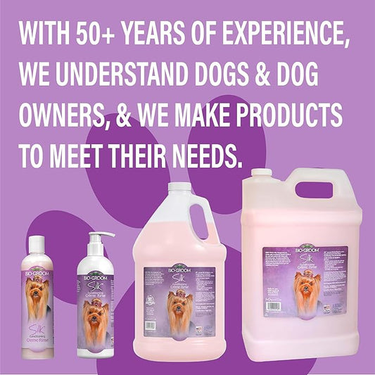 Bio-Groom Silk Creme Rinse Dog & Puppy Conditioner - Hair Detangler for Dogs, Moisturizes Skin & Coat, Removes Tangles & Frizz, Made in USA - 1 Gallon