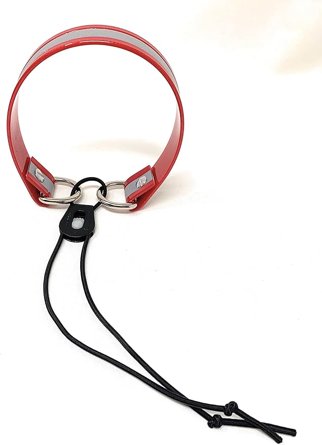 Sparky Pet Co - Surefit ECollar Replacement Strap - Bungee Dog Collar - Waterproof - Adjustable - Secure Nexus Wheel Lock - for Electronic Training & Invisible Fence Systems - 1" (Reflective Red)